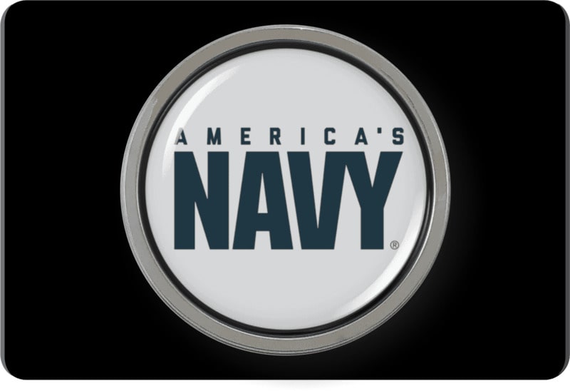 America's Navy - Tow Hitch Cover with Chrome Metal Emblem